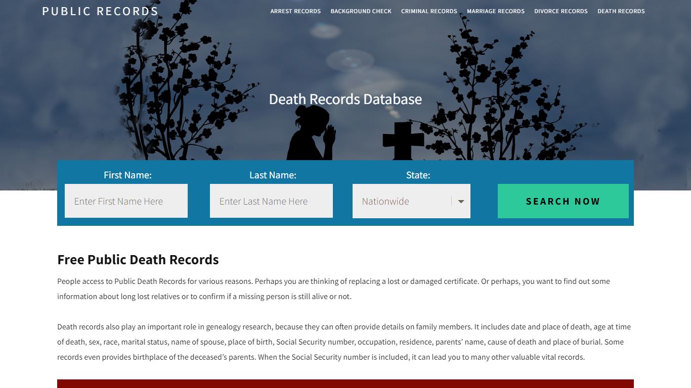 Free Public Death Records - Public Records